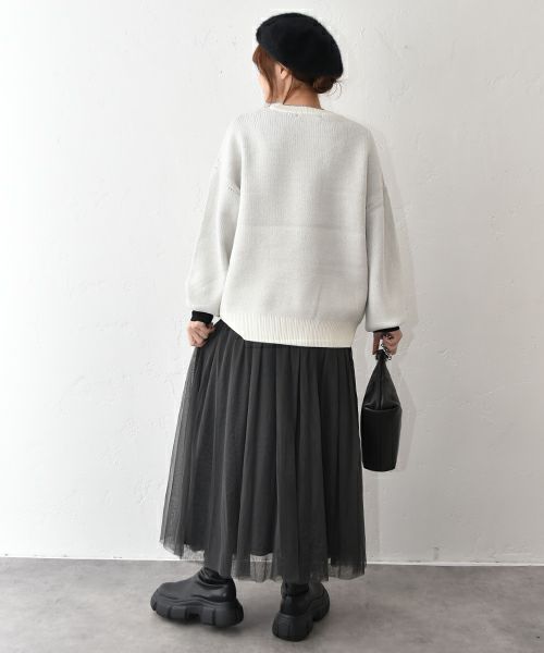 HUMS｜ロゴジャガードニット [[30055352]][C]