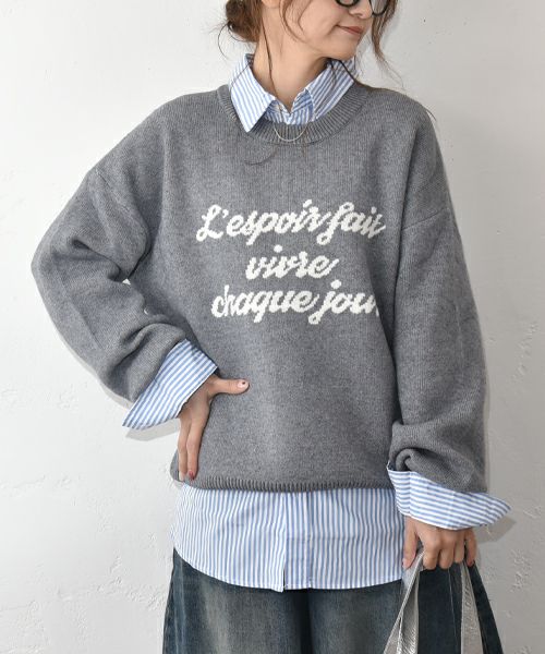 HUMS｜ロゴジャガードニット [[30055352]][C]