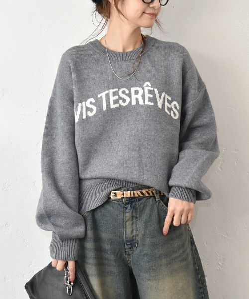 HUMS｜ロゴジャガードニット [[40055352]][C]