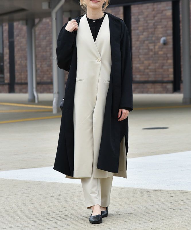 HUMS｜ロングジレ×テーパードパンツセットアップ [[HUM-047]][C]