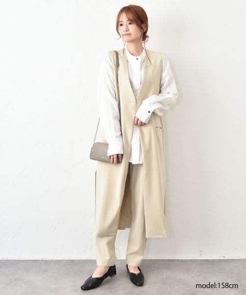 HUMS｜ロングジレ×テーパードパンツセットアップ [[HUM-047]][C]
