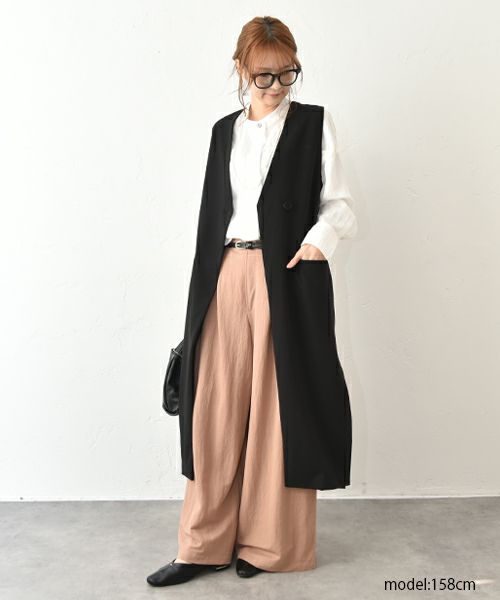 HUMS｜ロングジレ×テーパードパンツセットアップ [[HUM-047]][C]