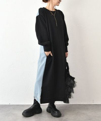 M.U.L｜ペイントデザインデニムレザーヘルメットバッグM [[MUL068