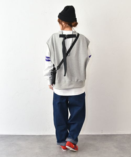 Gives a sense of fullment｜裏毛スウェットベスト [[861129]][C]