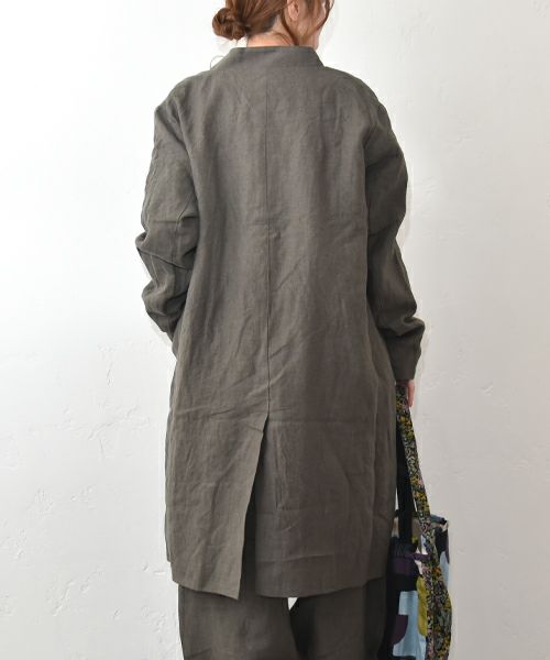 08Mab｜リネンテーラードロングジャケット [[CF-1225HF1336]][C]