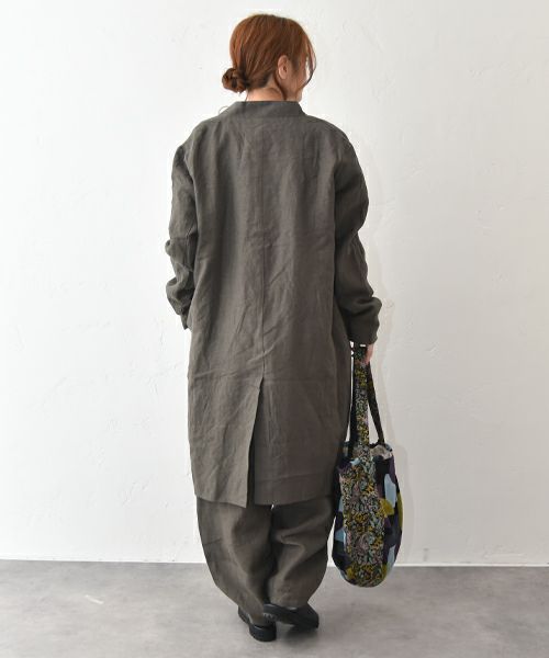 08Mab｜リネンテーラードロングジャケット [[CF-1225HF1336]][C]