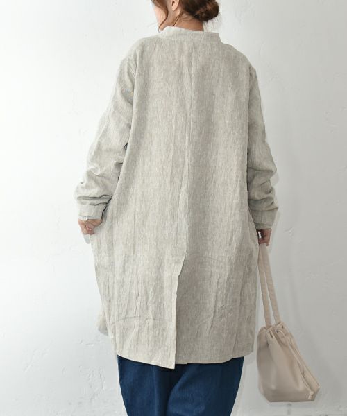 08Mab｜リネンテーラードロングジャケット [[CF-1225HF1336]][C]