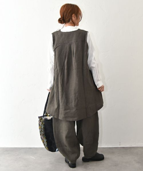 08Mab｜リネン多ボタンベスト [[CF-824HF1020]][C]