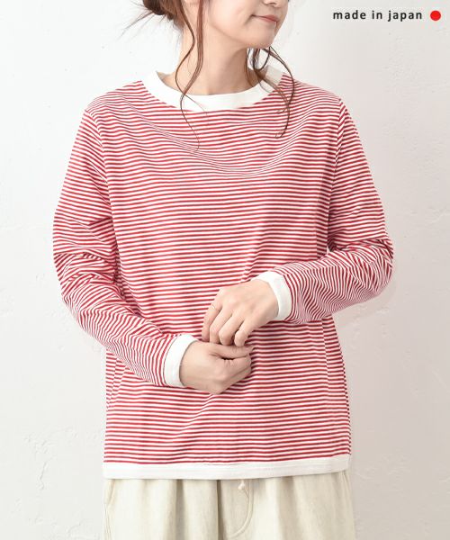 and quarter｜10分袖ボーダーカットソー [[MA-055]][C]