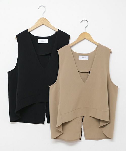  TRANOI.｜バックスリットキーネックジレ [[214R228]][C]