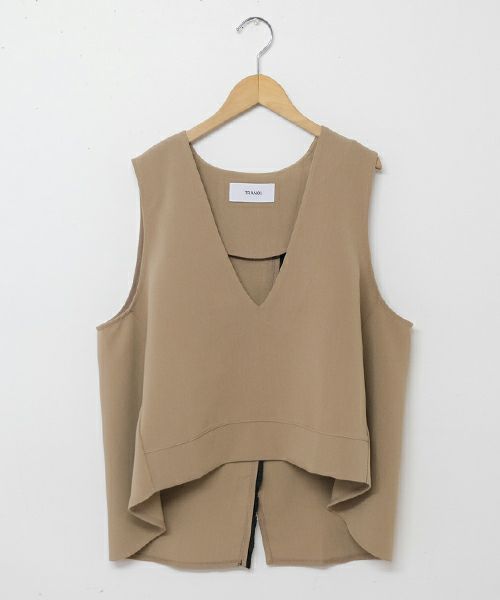  TRANOI.｜バックスリットキーネックジレ [[214R228]][C]