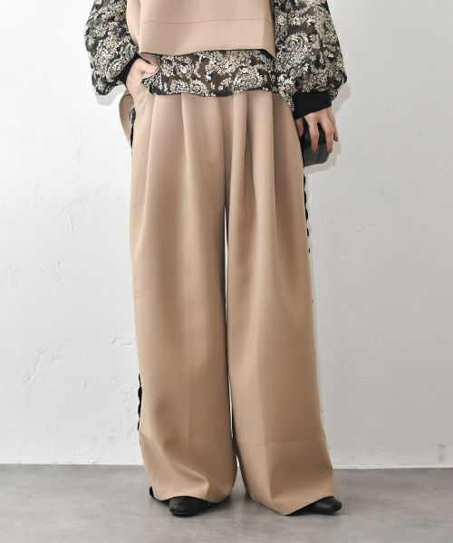 TRANOI.｜サイドプリーツワイドパンツ [[214R514]][C]